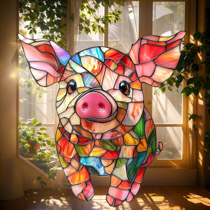 Colorful Pig Acrylic Window, Acrylic Window Hanging
