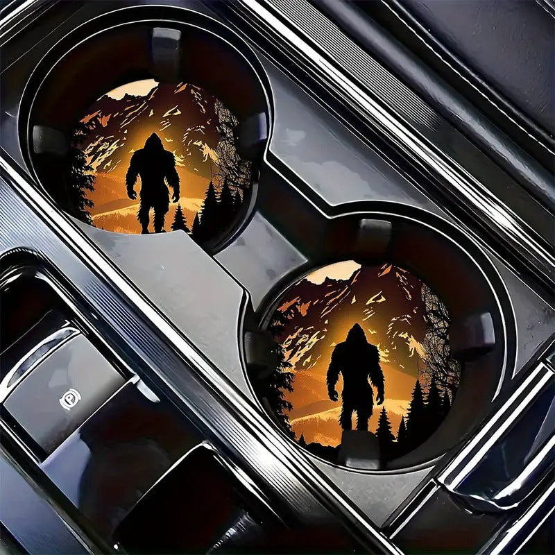 Sip Happens in the Woods – Bigfoot Car Coaster