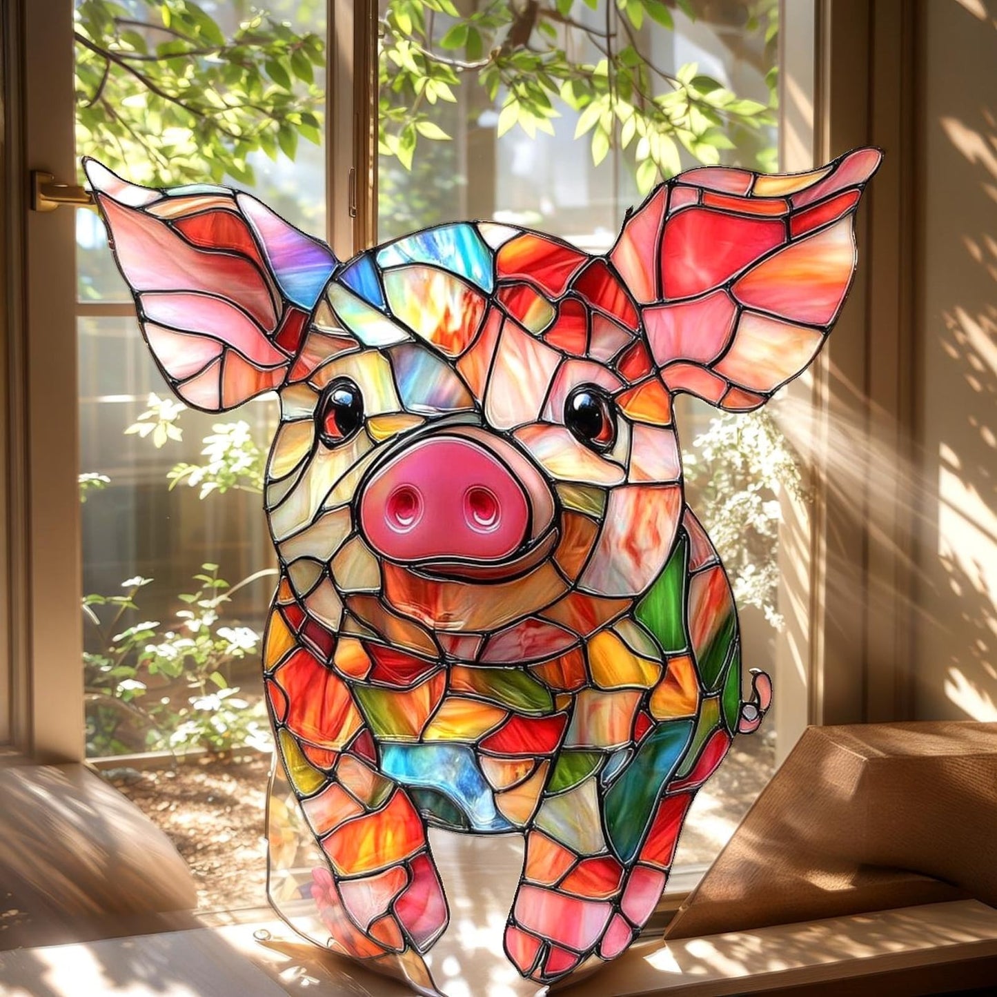 Colorful Pig Acrylic Window, Acrylic Window Hanging