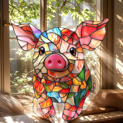 Colorful Pig Acrylic Window, Acrylic Window Hanging