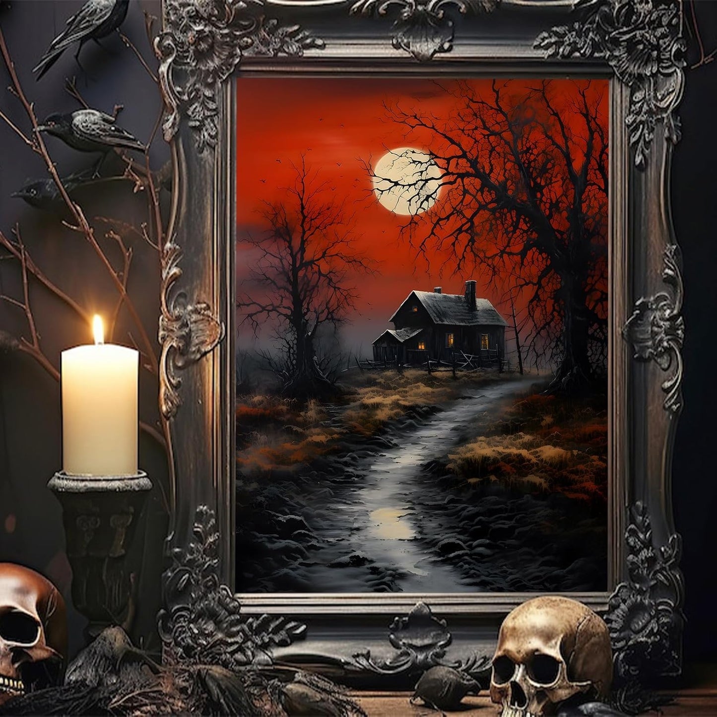 Witch Canvas, Witch Halloween Poster, Wall Decor