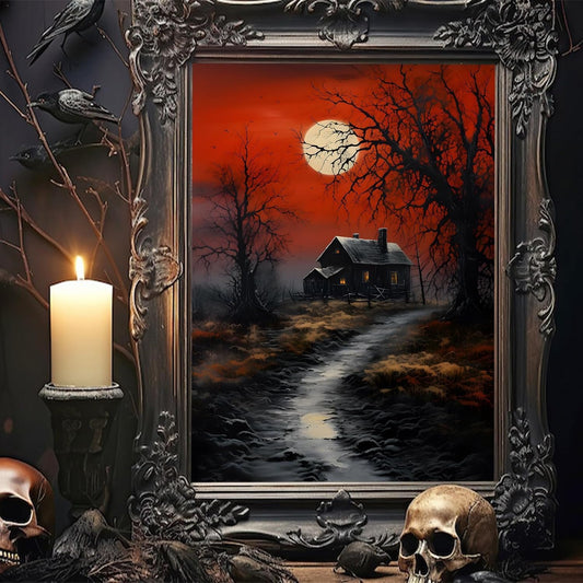 Witch Canvas, Witch Halloween Poster, Wall Decor