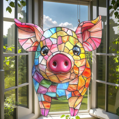 Colorful Pig Acrylic Window, Acrylic Window Hanging