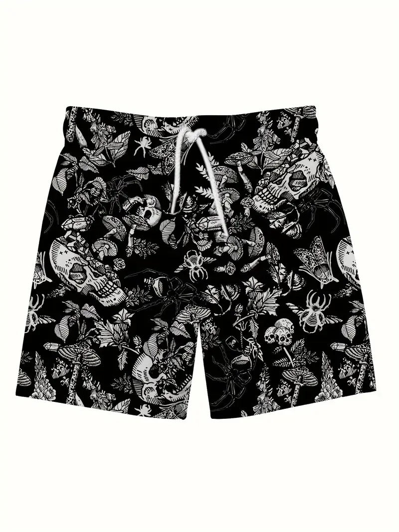 Skulls Floral Beach Short Quick Dry