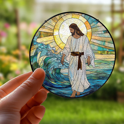 Jesus Christ Suncatcher, Christian Stained Glass