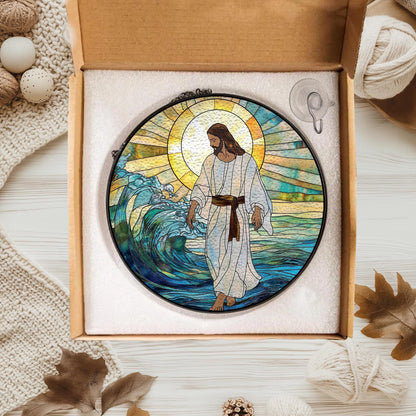 Jesus Christ Suncatcher, Christian Stained Glass