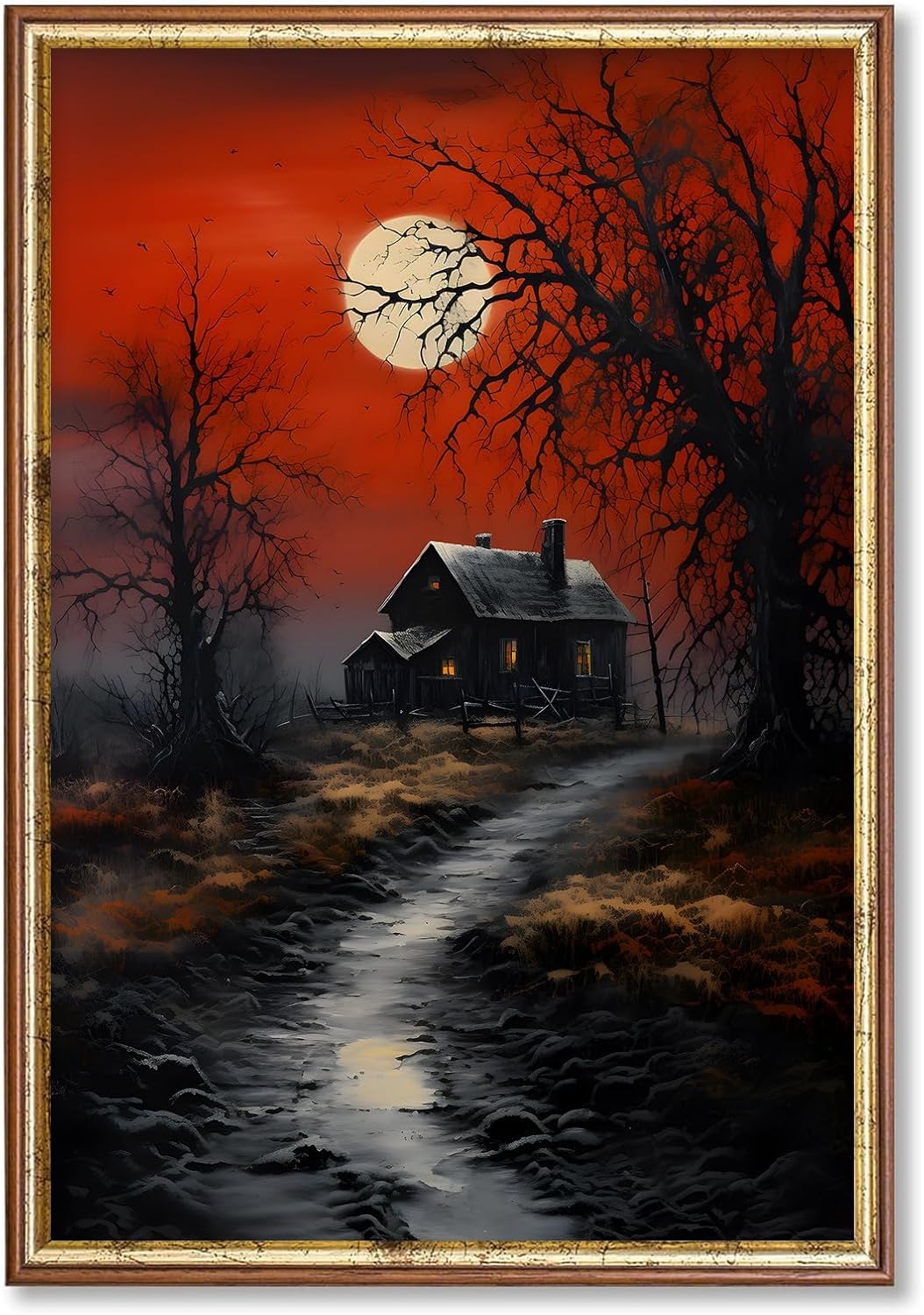 Witch Canvas, Witch Halloween Poster, Wall Decor