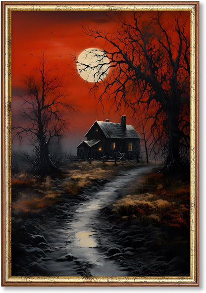 Witch Canvas, Witch Halloween Poster, Wall Decor