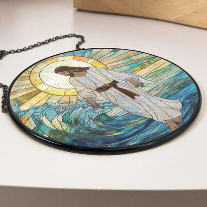 Jesus Christ Suncatcher, Christian Stained Glass
