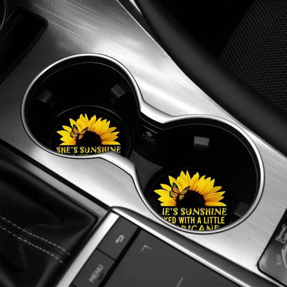 Strong & Beautiful Sunflower Car Coaster