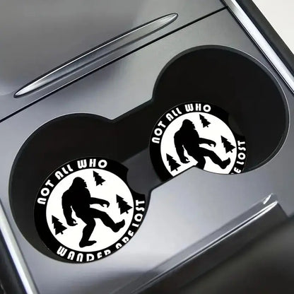 Not All Who Wander Spill Their Drink Car Coaster