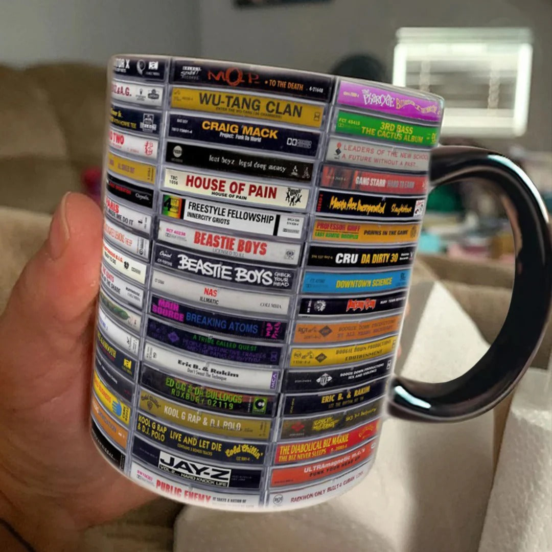 Classic 80s & 90s Hip Hop Tapes Cassette Accent Mug
