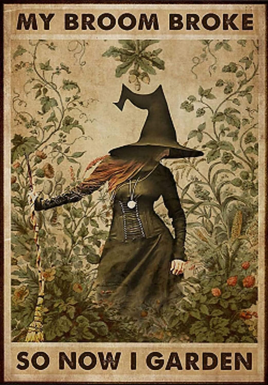 Witch Canvas, Witch Halloween Poster, Wall Decor