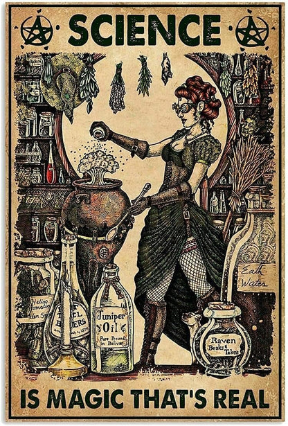 Witch Canvas, Witch Halloween Poster, Wall Decor