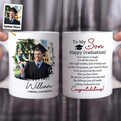 Happy Graduation Your Future Is Bright - Personalized White Mug