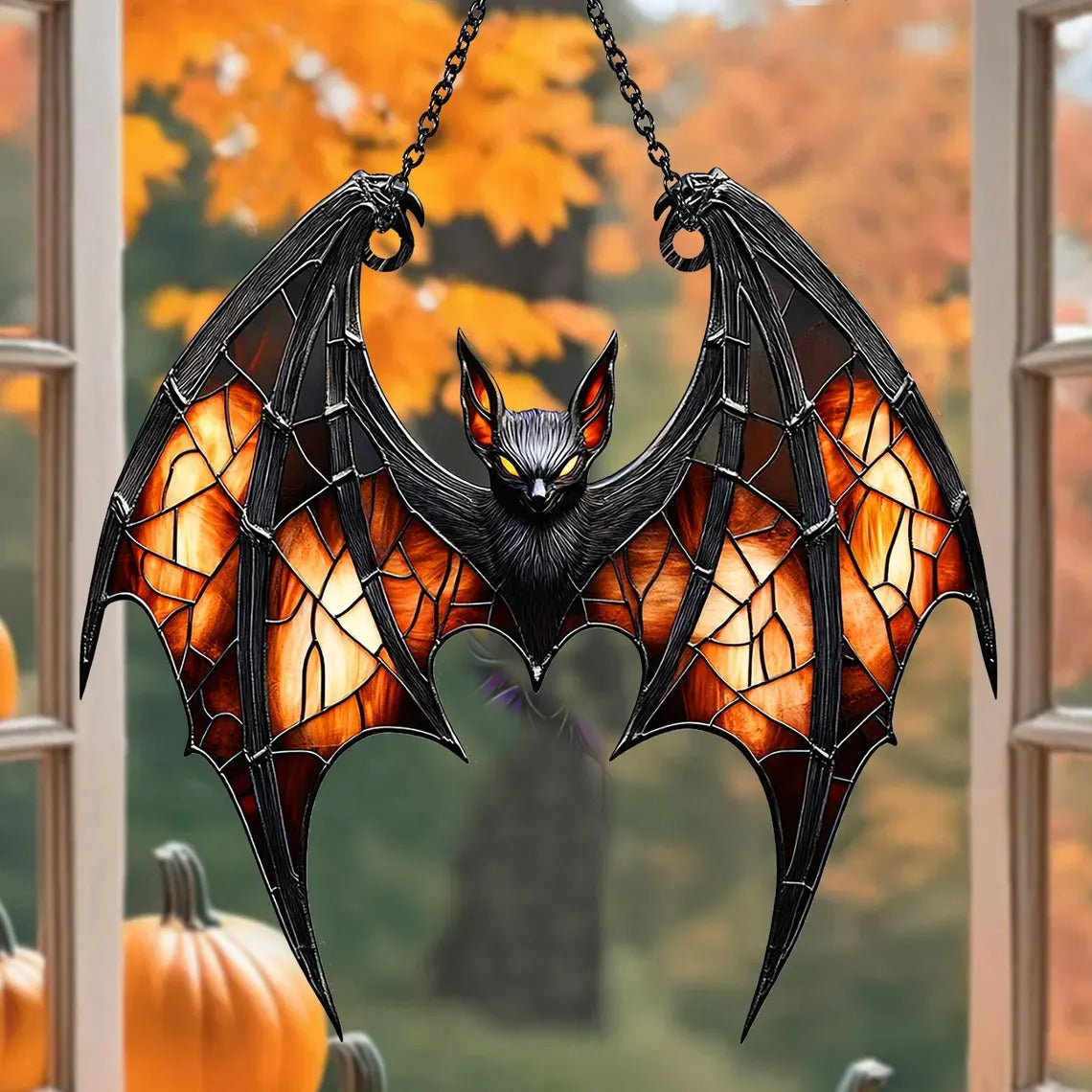 Spooky Bat Acrylic Window, Acrylic Window Hanging