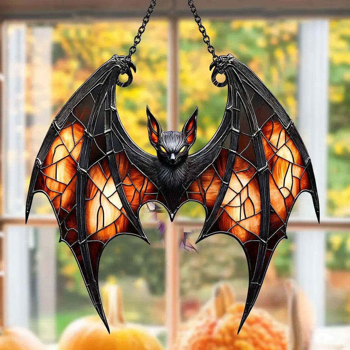 Spooky Bat Acrylic Window, Acrylic Window Hanging