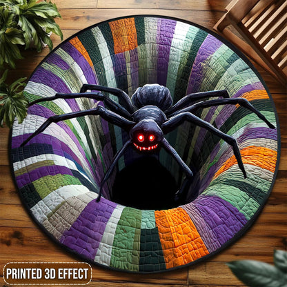 Halloween Spider Faux Quilted Round Mat