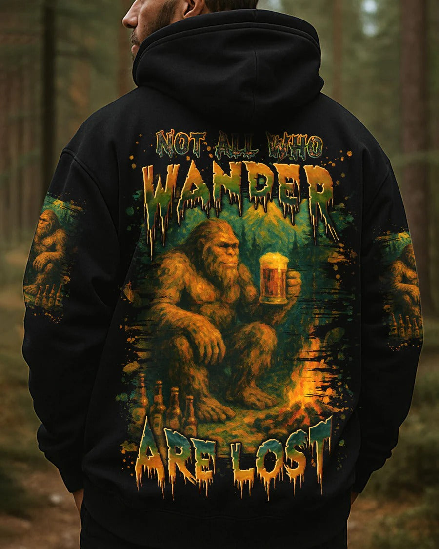 NOT ALL WHO WANDER ARE LOST BIGFOOT COMPASS ALL OVER PRINT