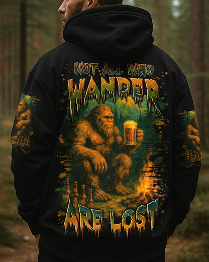 NOT ALL WHO WANDER ARE LOST BIGFOOT COMPASS ALL OVER PRINT
