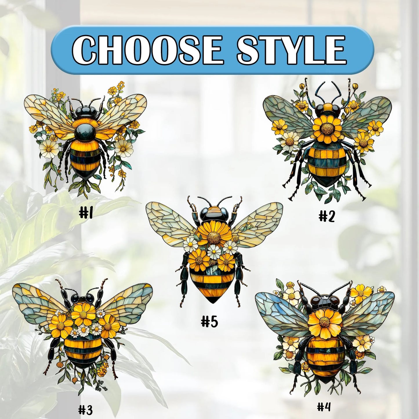 Daisy Bee Acrylic Window, Acrylic Window Hanging