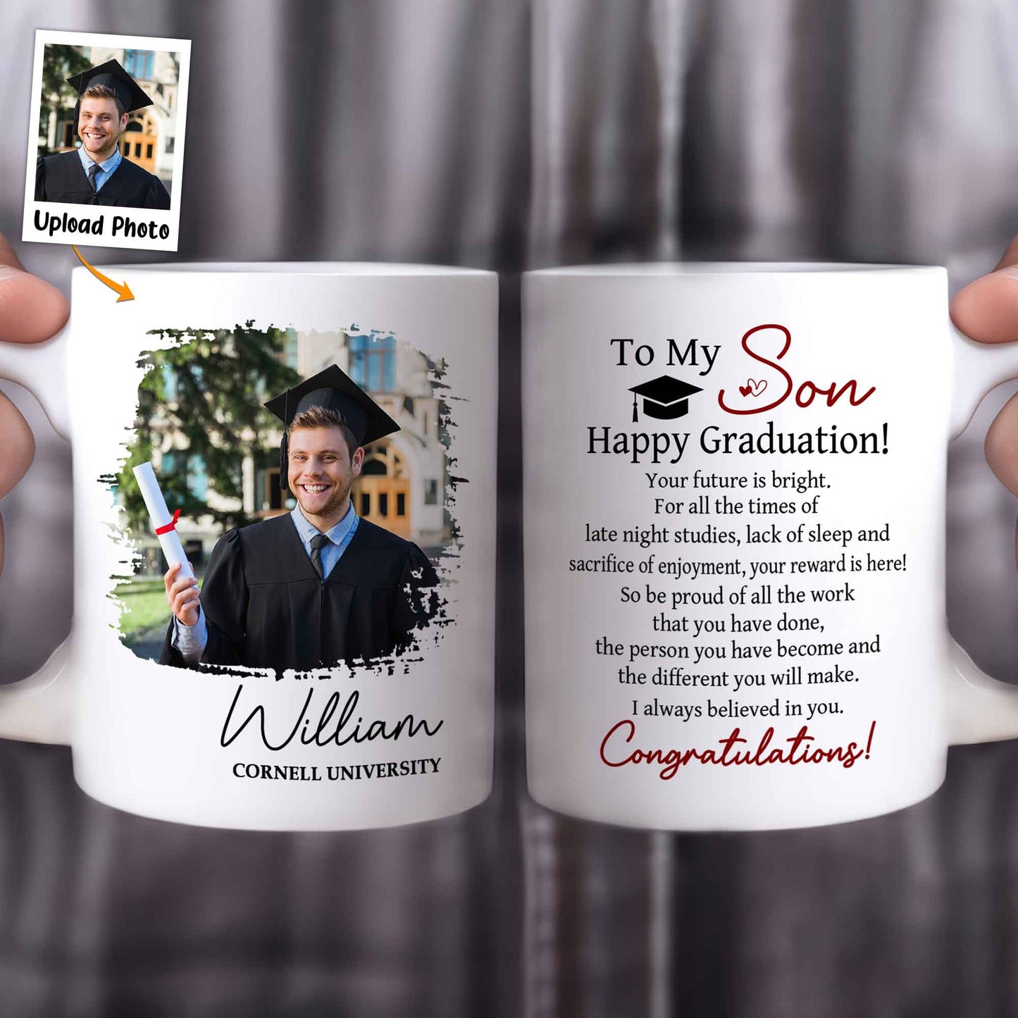 Happy Graduation Your Future Is Bright - Personalized White Mug