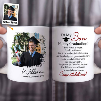 Happy Graduation Your Future Is Bright - Personalized White Mug