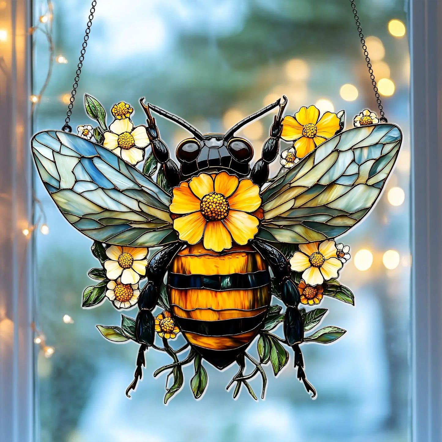 Daisy Bee Acrylic Window, Acrylic Window Hanging
