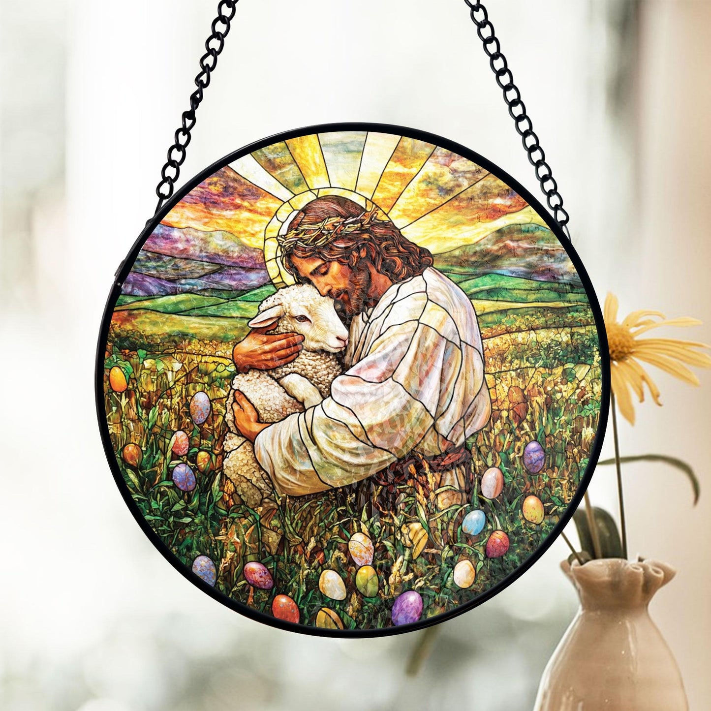 Jesus Suncatcher, Christian Gifts Stained Glass Suncatcher