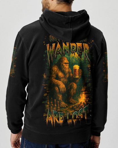 NOT ALL WHO WANDER ARE LOST BIGFOOT COMPASS ALL OVER PRINT