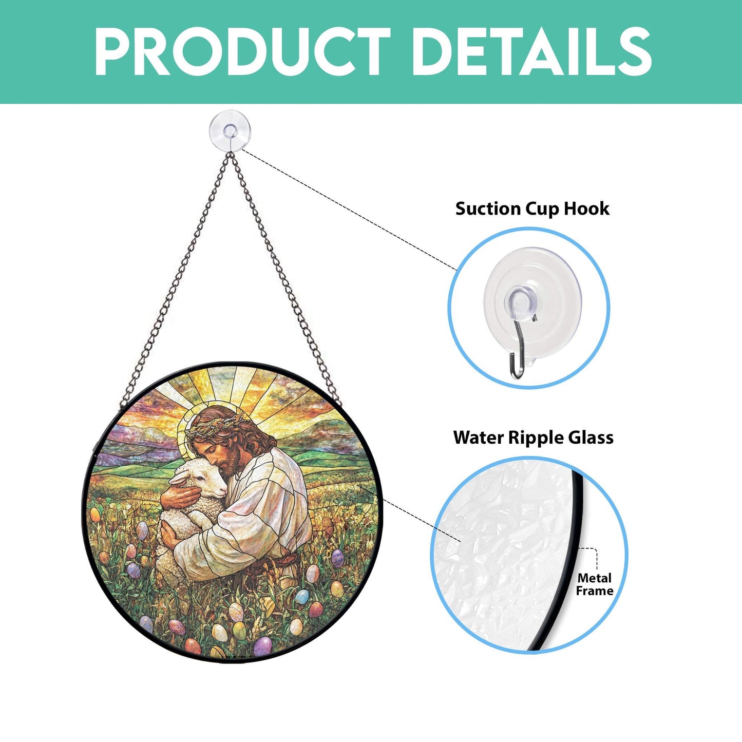 Jesus Suncatcher, Christian Gifts Stained Glass Suncatcher