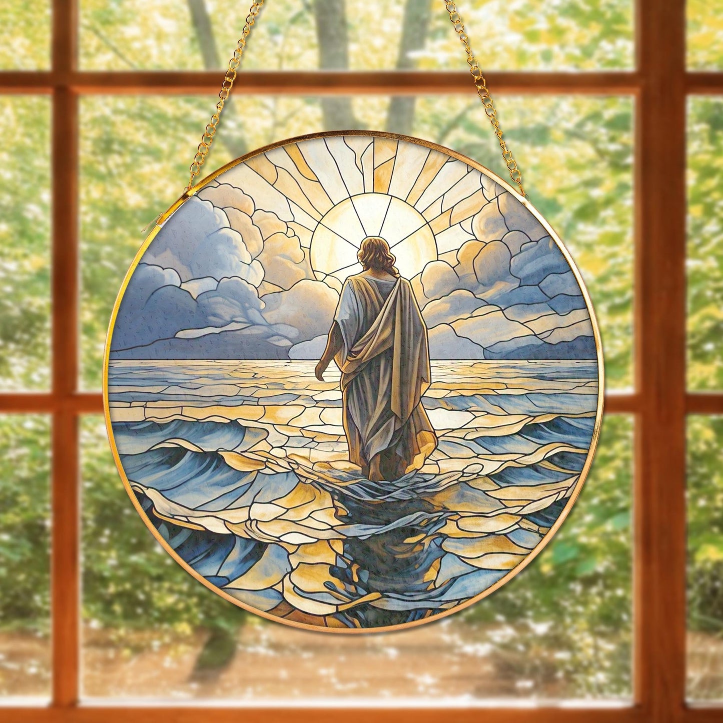 Jesus Christ Suncatcher, Christian Stained Glass