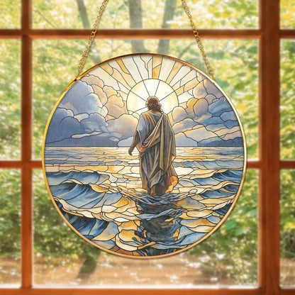 Jesus Christ Suncatcher, Christian Stained Glass