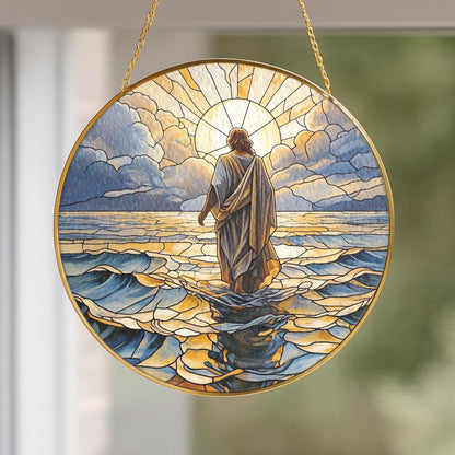 Jesus Christ Suncatcher, Christian Stained Glass