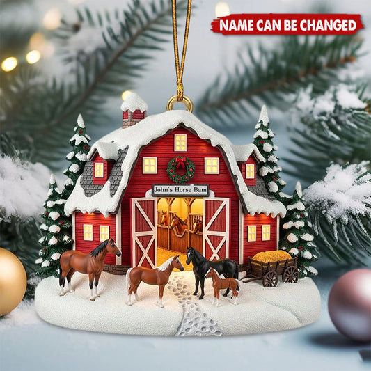Farm Style - Personalized Christmas Acrylic Ornament, Gifts for Horse