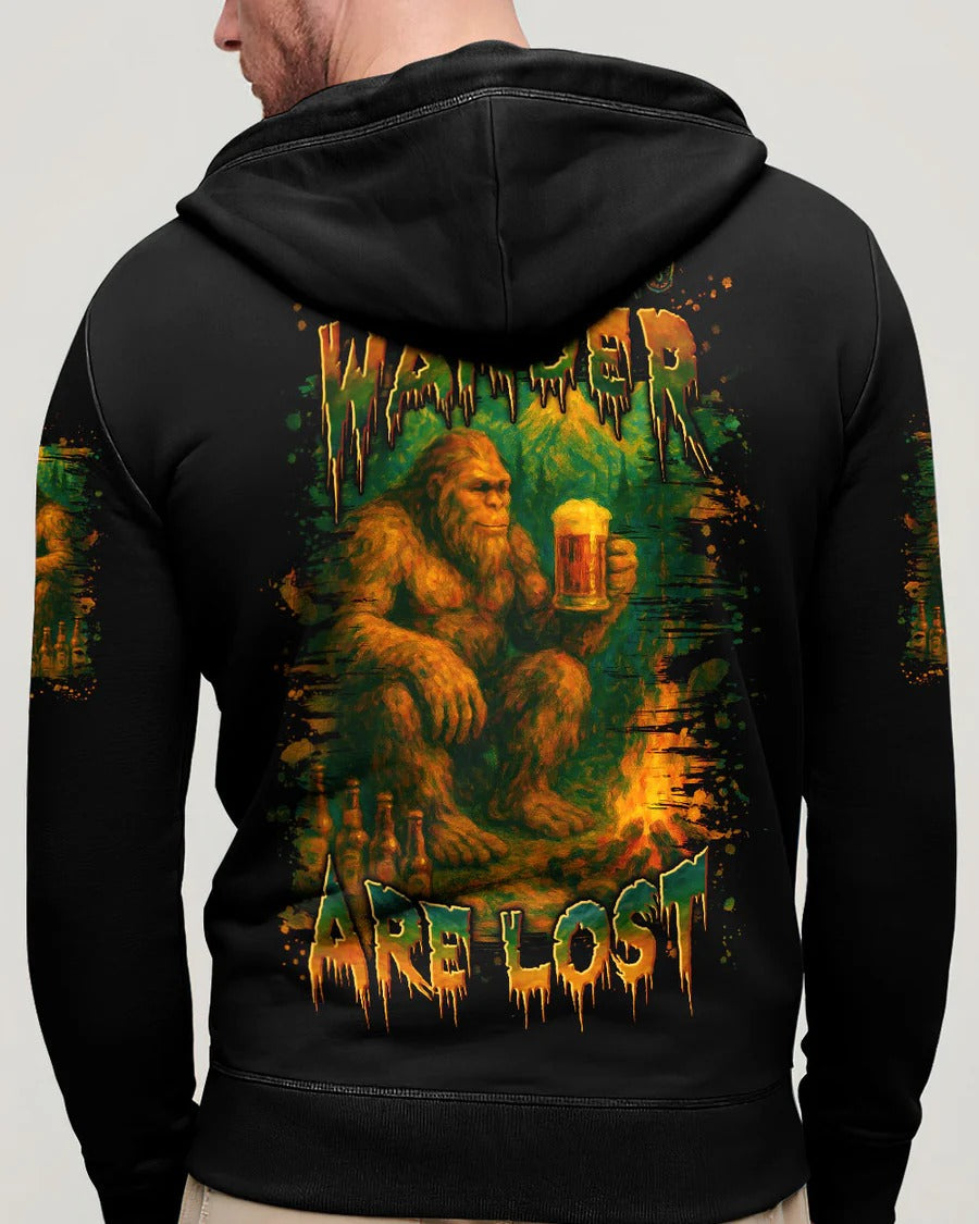 NOT ALL WHO WANDER ARE LOST BIGFOOT COMPASS ALL OVER PRINT