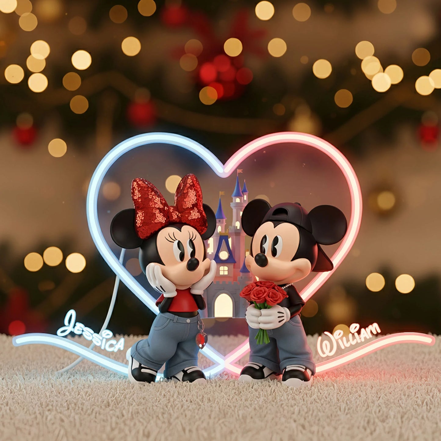 Lovely Couple Acrylic Light Box - Personalized Gift For Couples