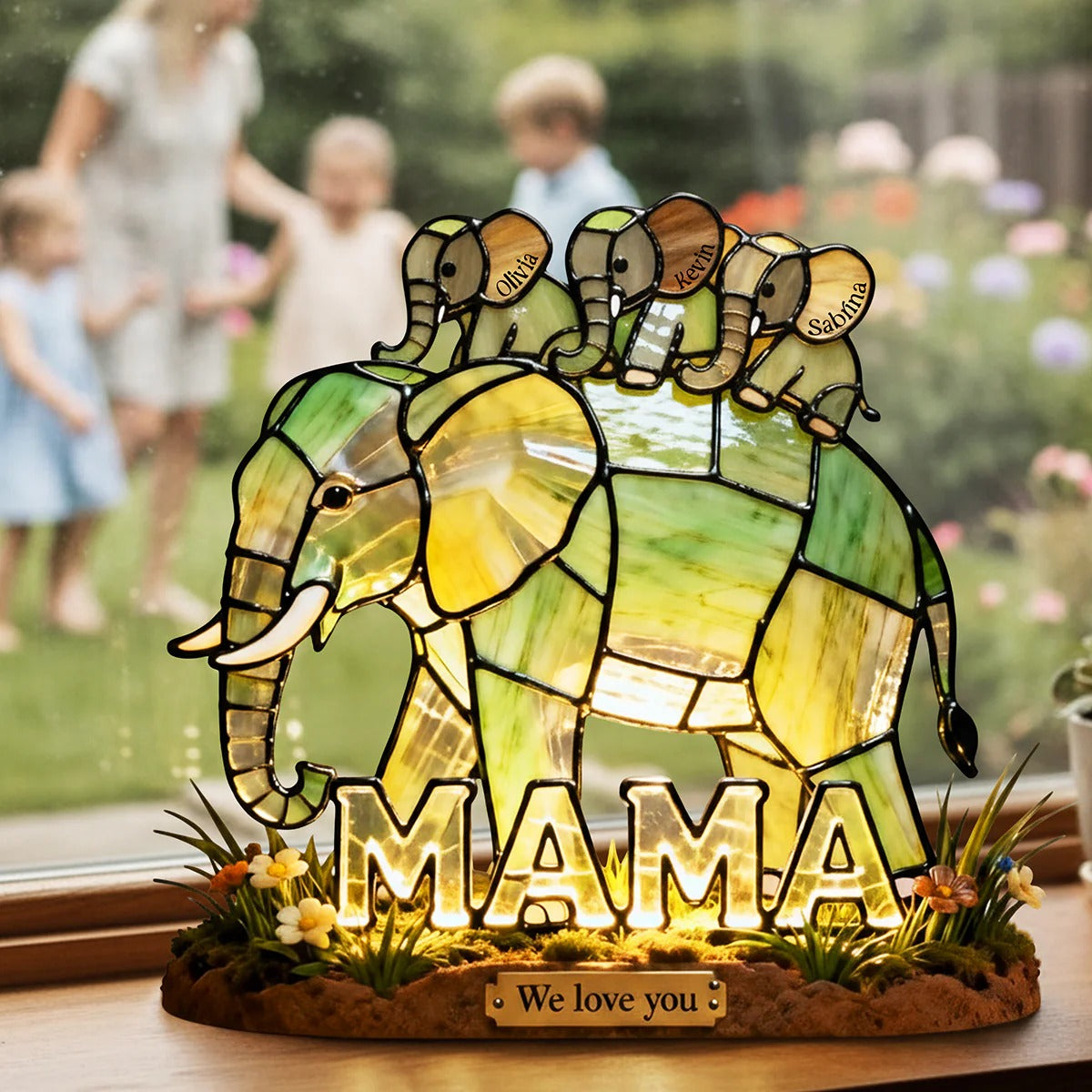 Elephant Family - Personalized Gifts For Mom Acrylic Plaque