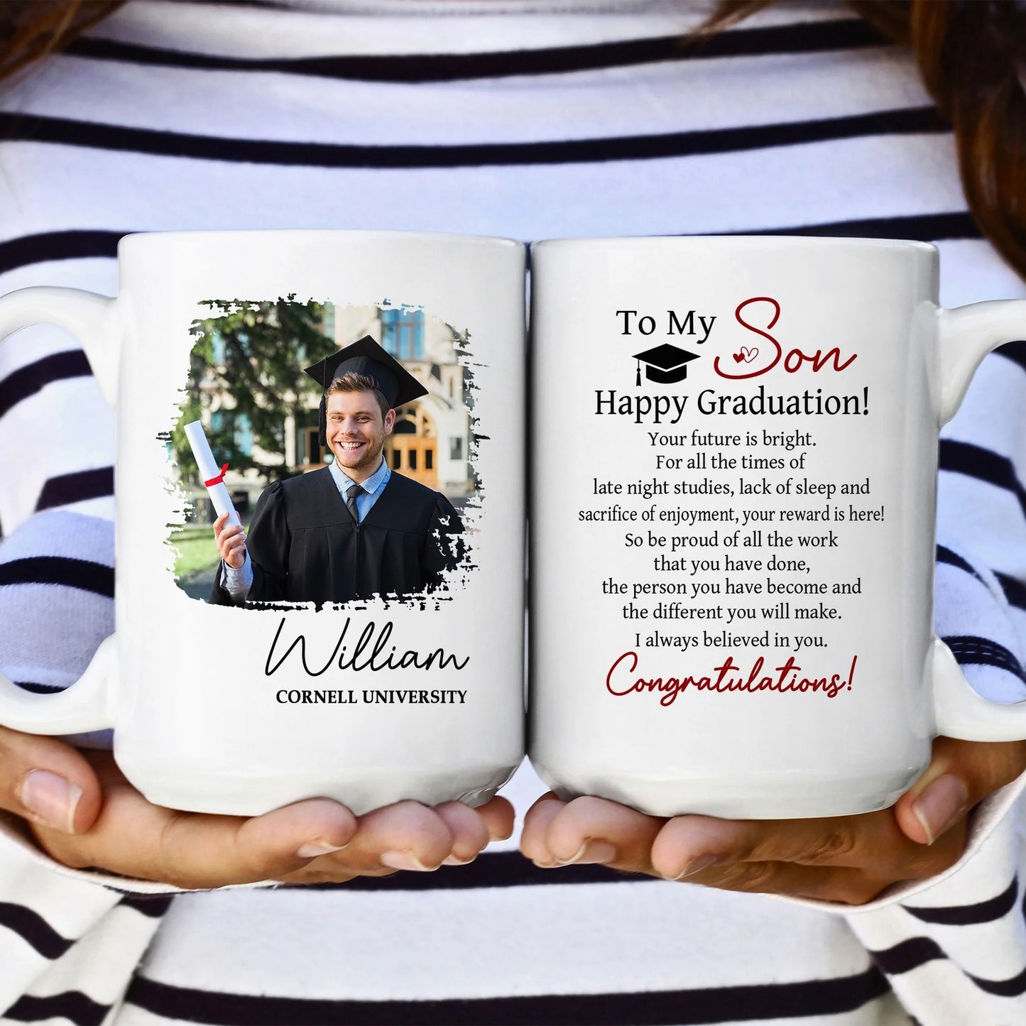 Happy Graduation Your Future Is Bright - Personalized White Mug