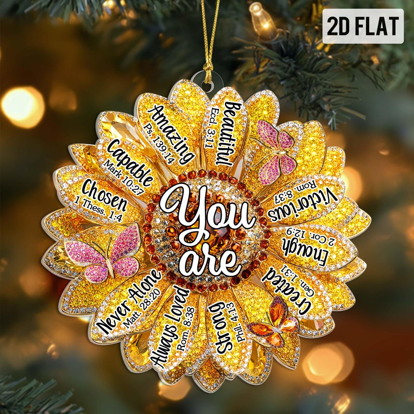 God Says You Are Unique Special Bible Verse Ornament