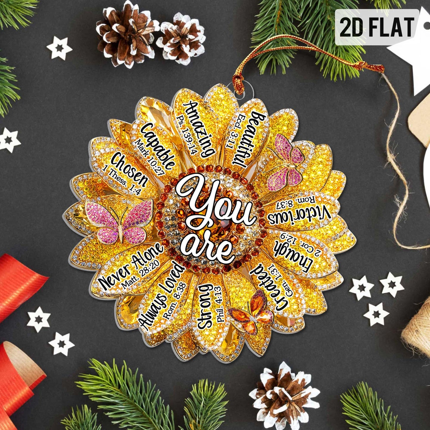 God Says You Are Unique Special Bible Verse Ornament