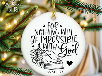 Christian Sayings Ceramic Ornament - Circle Ceramic Ornament