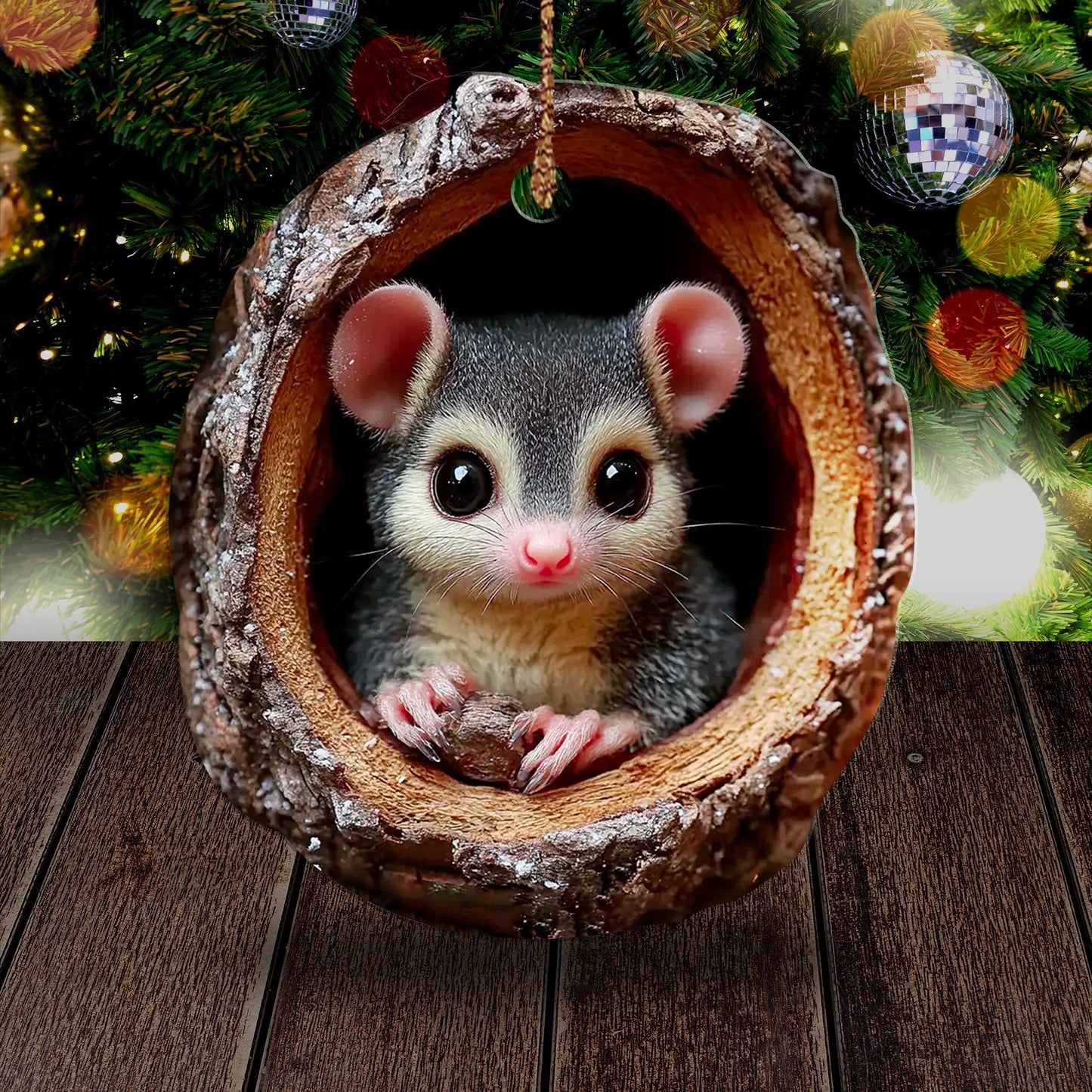 Opossum Wood Ornament Christmas Gift for Opossum Lover