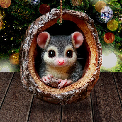 Opossum Wood Ornament Christmas Gift for Opossum Lover
