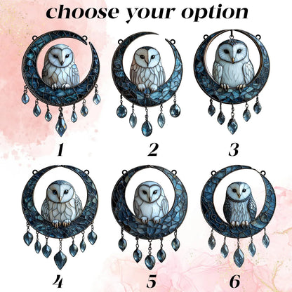 Moonlit Owl Faux Acrylic Suncatcher Window
