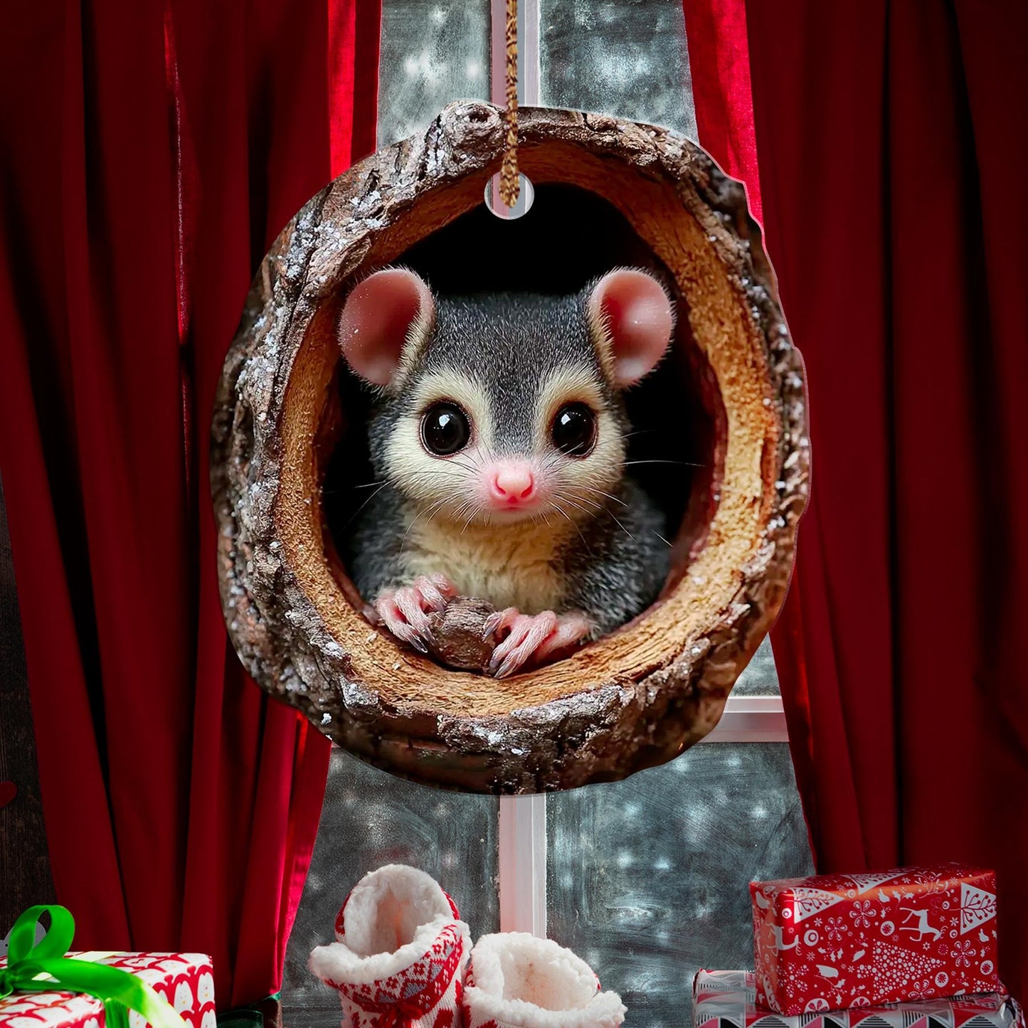 Opossum Wood Ornament Christmas Gift for Opossum Lover