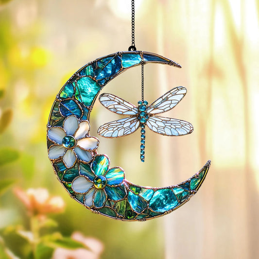 Dragonfly Moon Acrylic Suncatcher, Acrylic Suncatcher Window