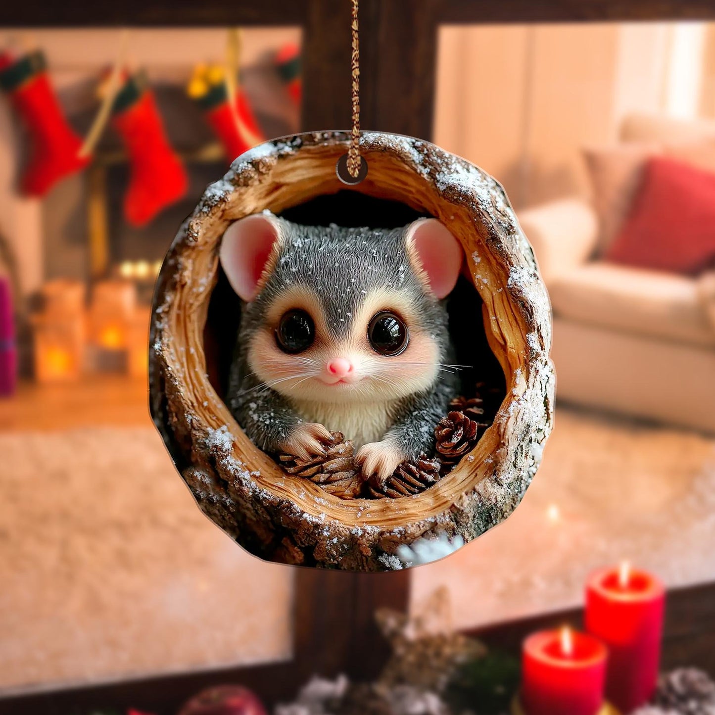 Opossum Wood Ornament Christmas Gift for Opossum Lover