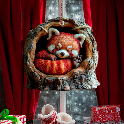 Cute Red Panda Ornament Panda Wood Ornament