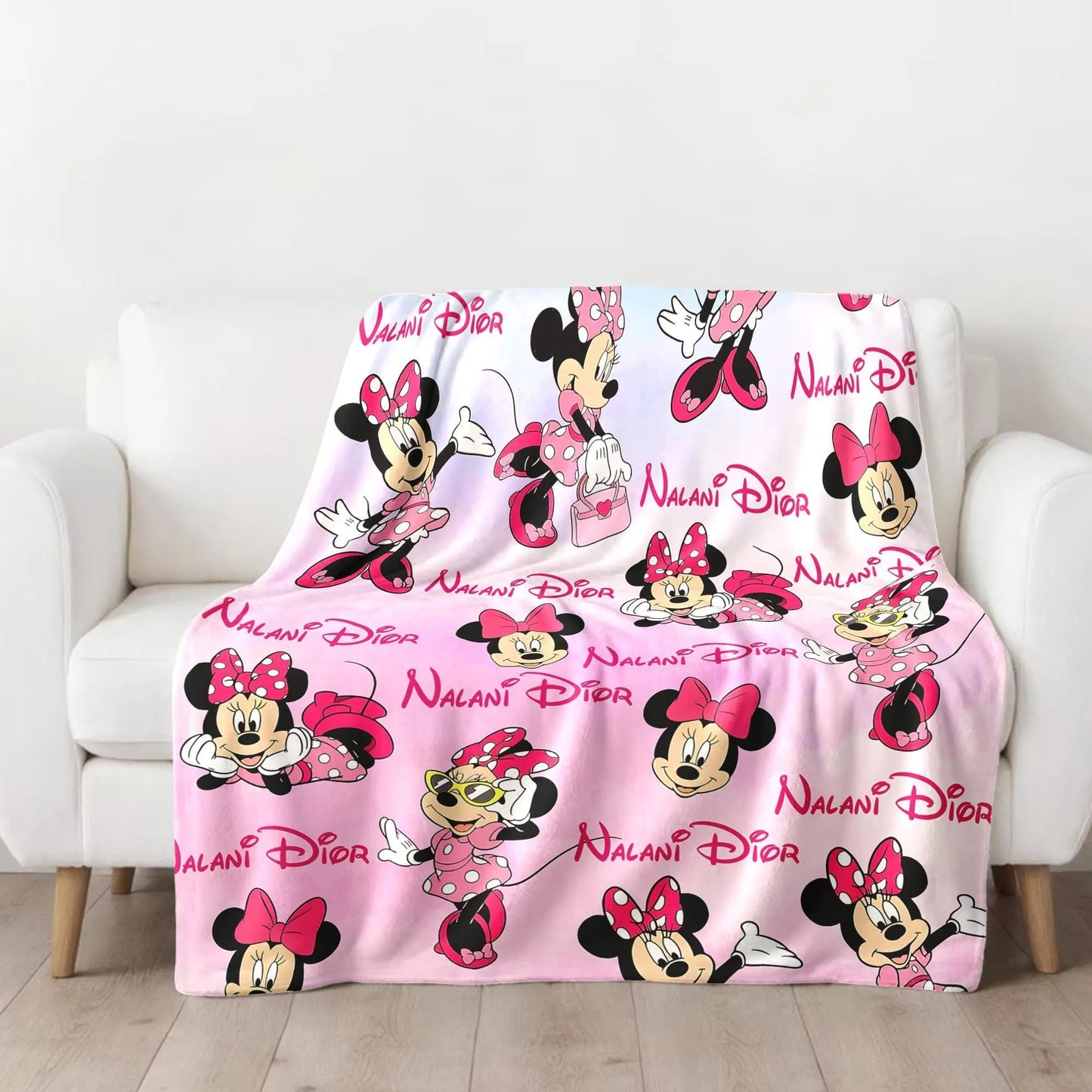 Personalized Watercolor Mouse Blanket